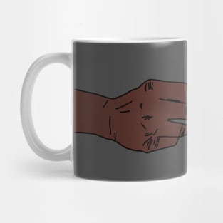 Finger snap handshake Mug